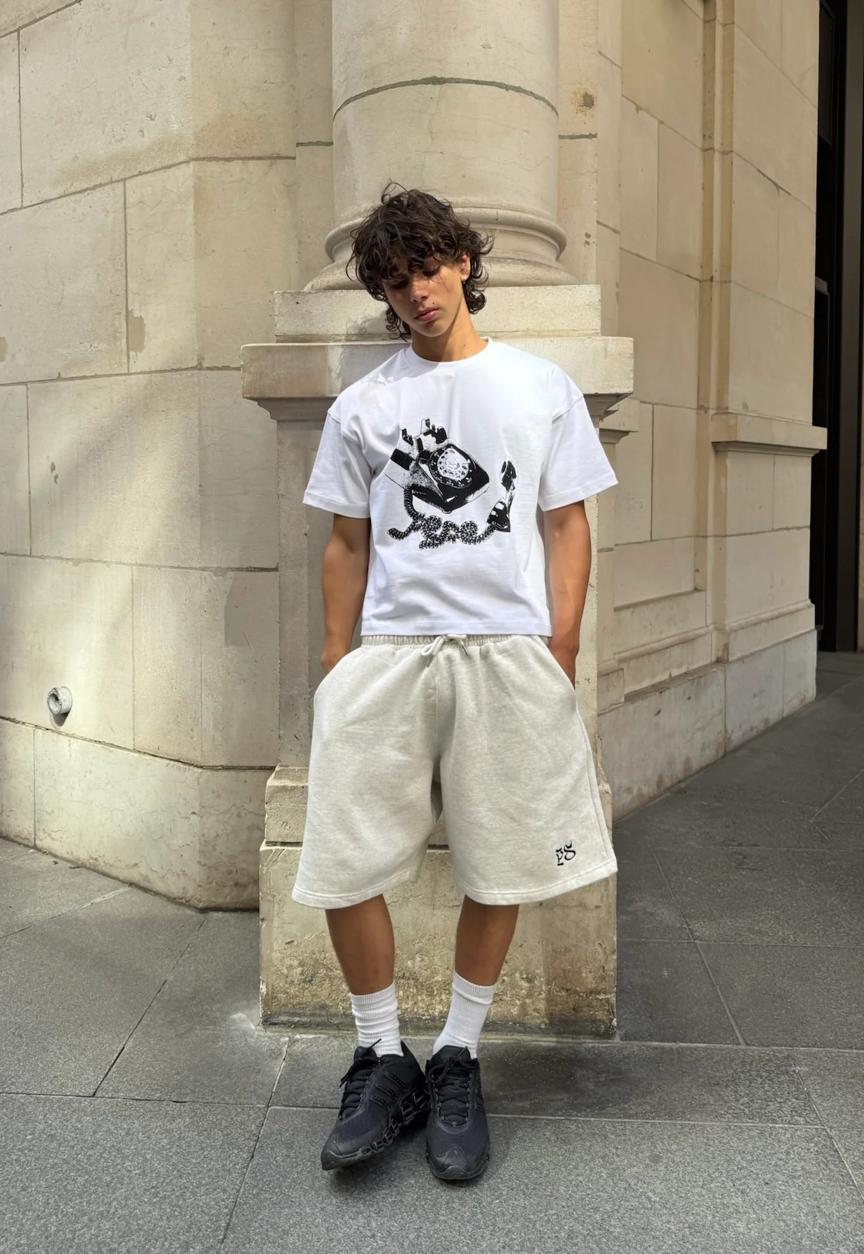 LIGHT GRAY SWEATS SHORTS - Image 4