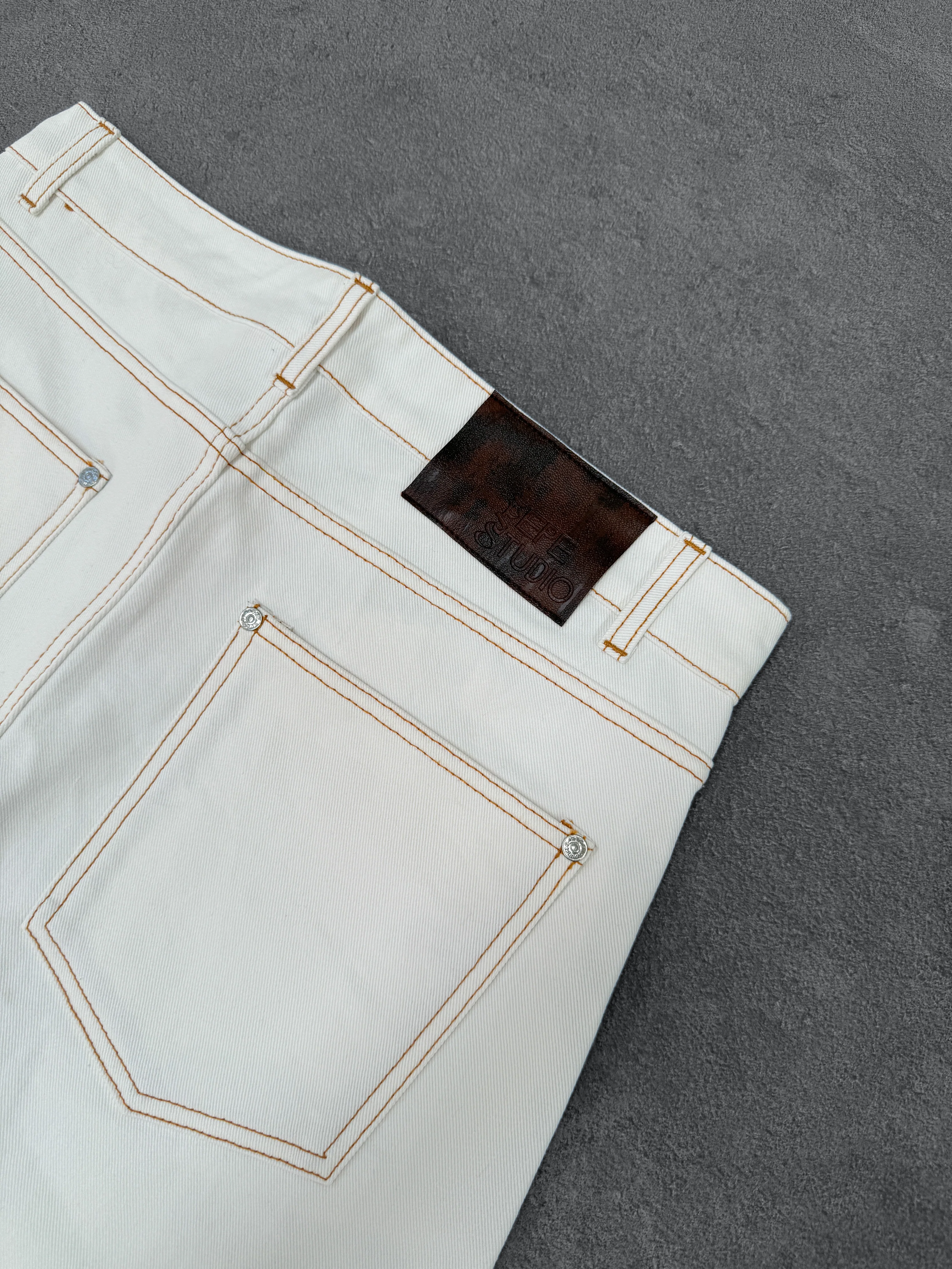 IVORY RAW DENIM PANT - Image 7