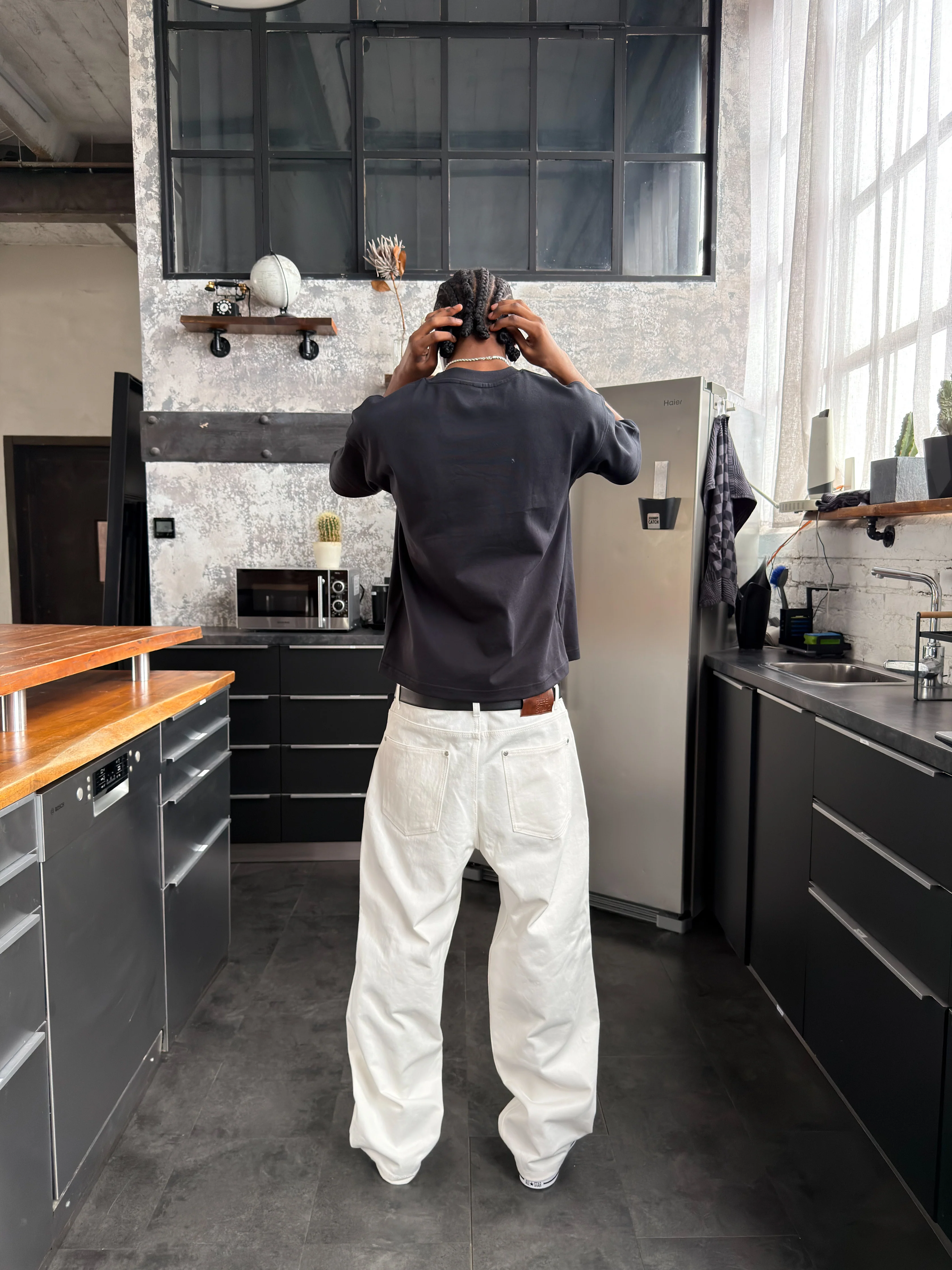 IVORY RAW DENIM PANT - WHITE VERSION - Image 3