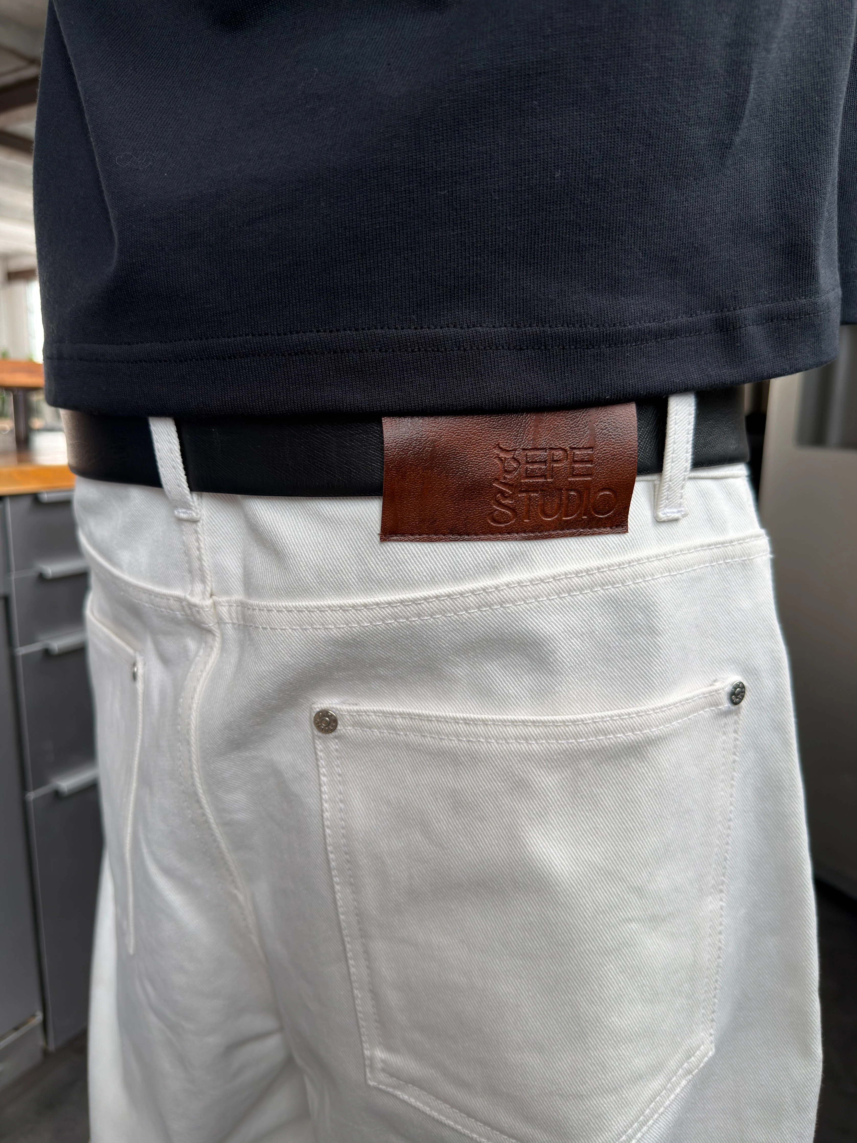IVORY RAW DENIM PANT - WHITE VERSION - Image 5